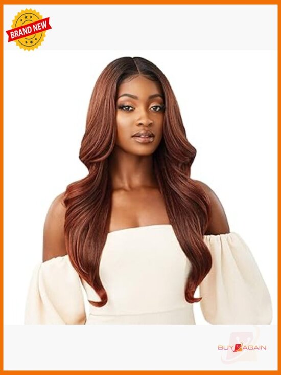 Lace Front Wig with Pre-Plucked Hairline, Heat Resistant Wavy Hair, 180% main image 4